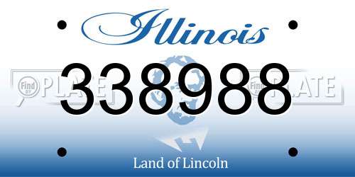 338988 Illinois License Plate