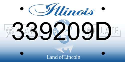 339209D Illinois License Plate