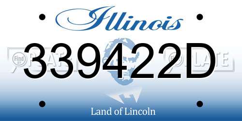 339422D Illinois License Plate