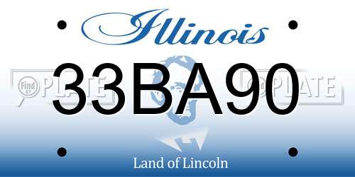 33BA90 Illinois License Plate