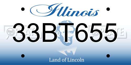 33BT655 Illinois License Plate