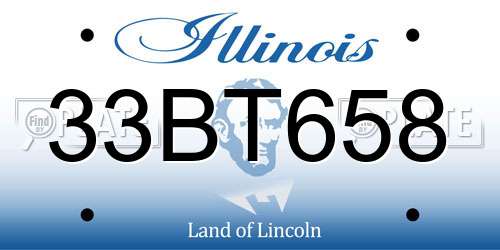 33BT658 Illinois License Plate