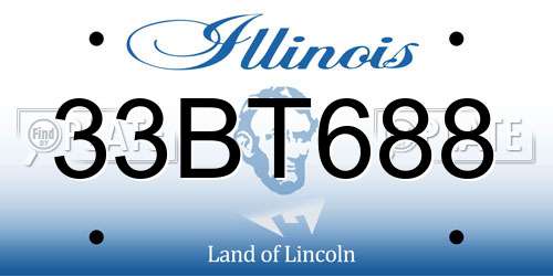 33BT688 Illinois License Plate