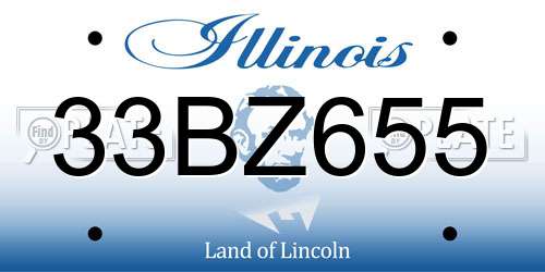 33BZ655 Illinois License Plate