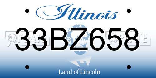 33BZ658 Illinois License Plate