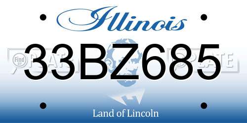33BZ685 Illinois License Plate