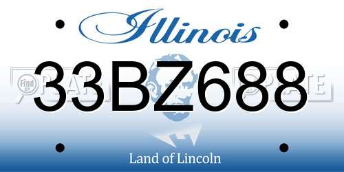 33BZ688 Illinois License Plate