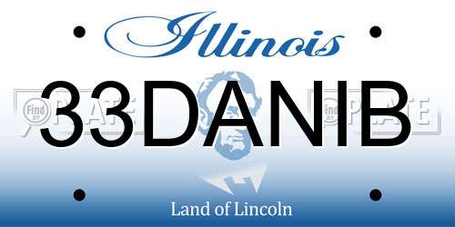 33DANIB Illinois License Plate