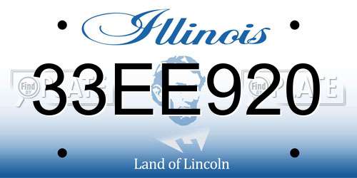 33EE920 Illinois License Plate