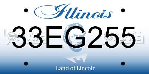 33EG255 Illinois License Plate