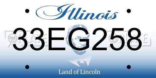 33EG258 Illinois License Plate