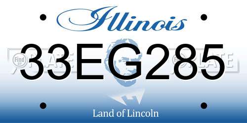 33EG285 Illinois License Plate