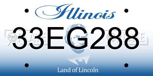 33EG288 Illinois License Plate