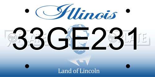 33GE231 Illinois License Plate