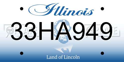 33HA949 Illinois License Plate