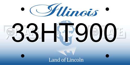 33HT900 Illinois License Plate