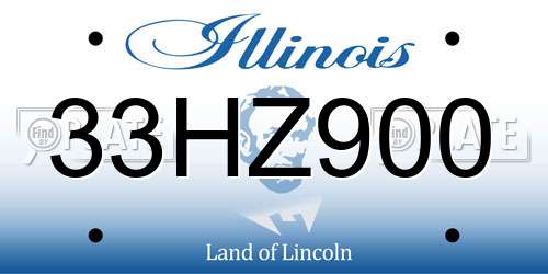 33HZ900 Illinois License Plate