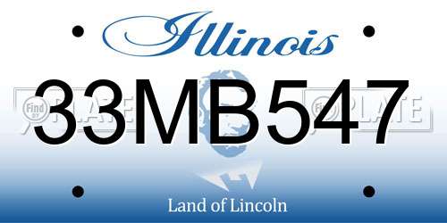 33MB547 Illinois License Plate
