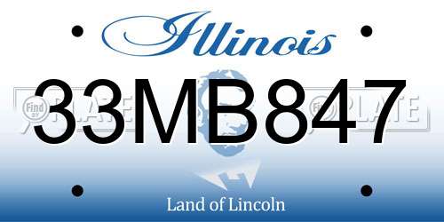 33MB847 Illinois License Plate