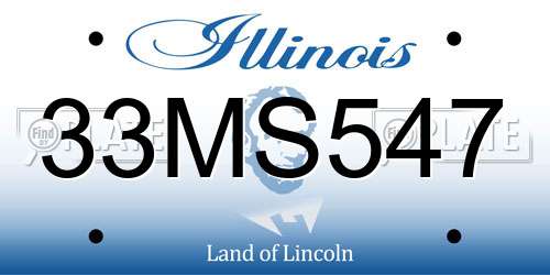 33MS547 Illinois License Plate