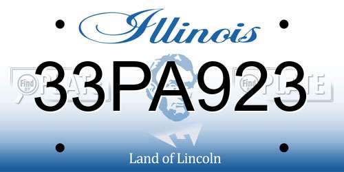 33PA923 Illinois License Plate