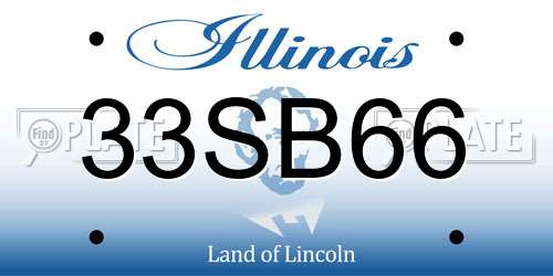 33SB66 Illinois License Plate