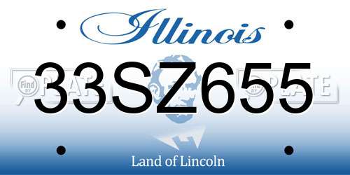 33SZ655 Illinois License Plate