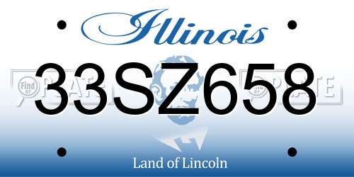 33SZ658 Illinois License Plate