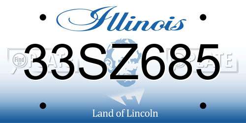 33SZ685 Illinois License Plate