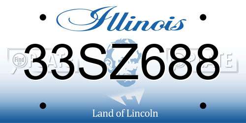 33SZ688 Illinois License Plate