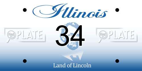 34 Illinois License Plate