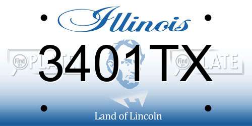 3401TX Illinois License Plate