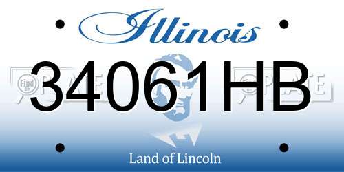 34061HB Illinois License Plate