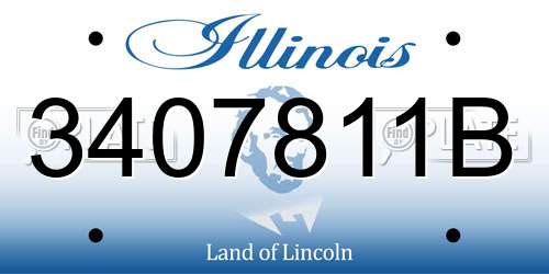 3407811B Illinois License Plate
