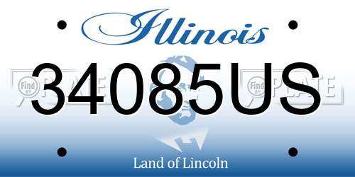 34085US Illinois License Plate