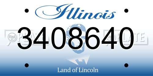 3408640 Illinois License Plate