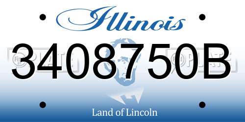 3408750B Illinois License Plate