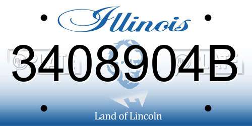 3408904B Illinois License Plate