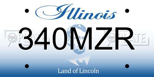 340MZR Illinois License Plate