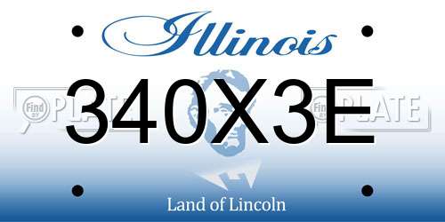 340X3E Illinois License Plate