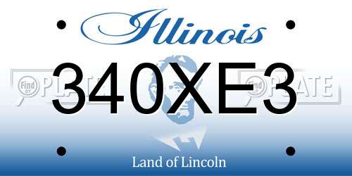 340XE3 Illinois License Plate