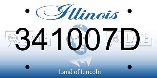 341007D Illinois License Plate