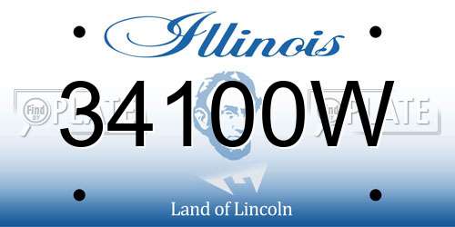 34100W Illinois License Plate