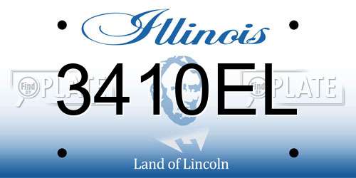3410EL Illinois License Plate