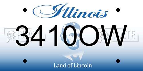 3410OW Illinois License Plate