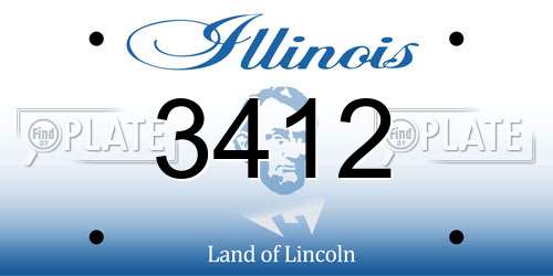 3412 Illinois License Plate