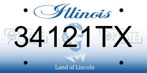34121TX Illinois License Plate