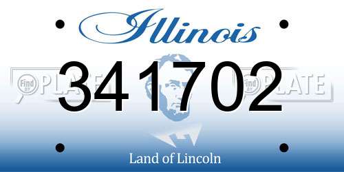 341702 Illinois License Plate