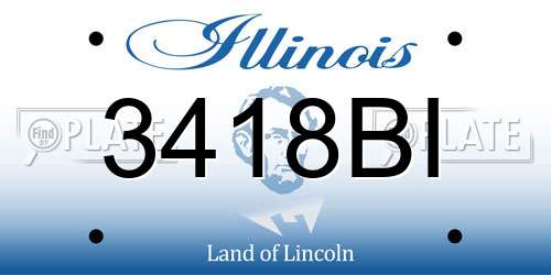 3418BI Illinois License Plate