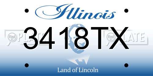 3418TX Illinois License Plate
